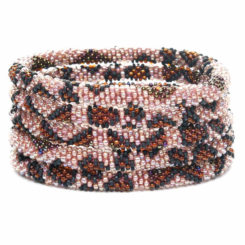 Iridescent Leopard Beaded Bracelet Stack