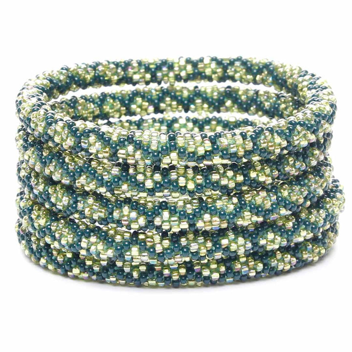 Iridescent Lime Grove Beaded Bracelet