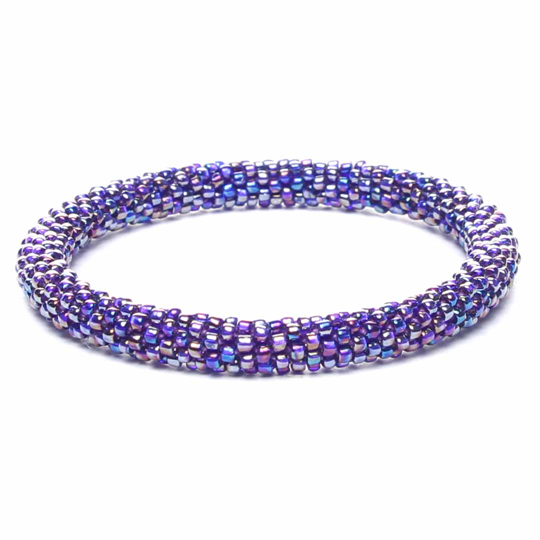 Iridescent Purple Shimmer Beaded Bracelet