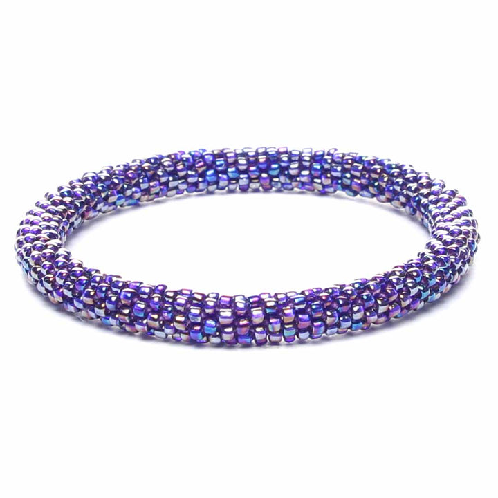 Iridescent Purple Shimmer Beaded Bracelet
