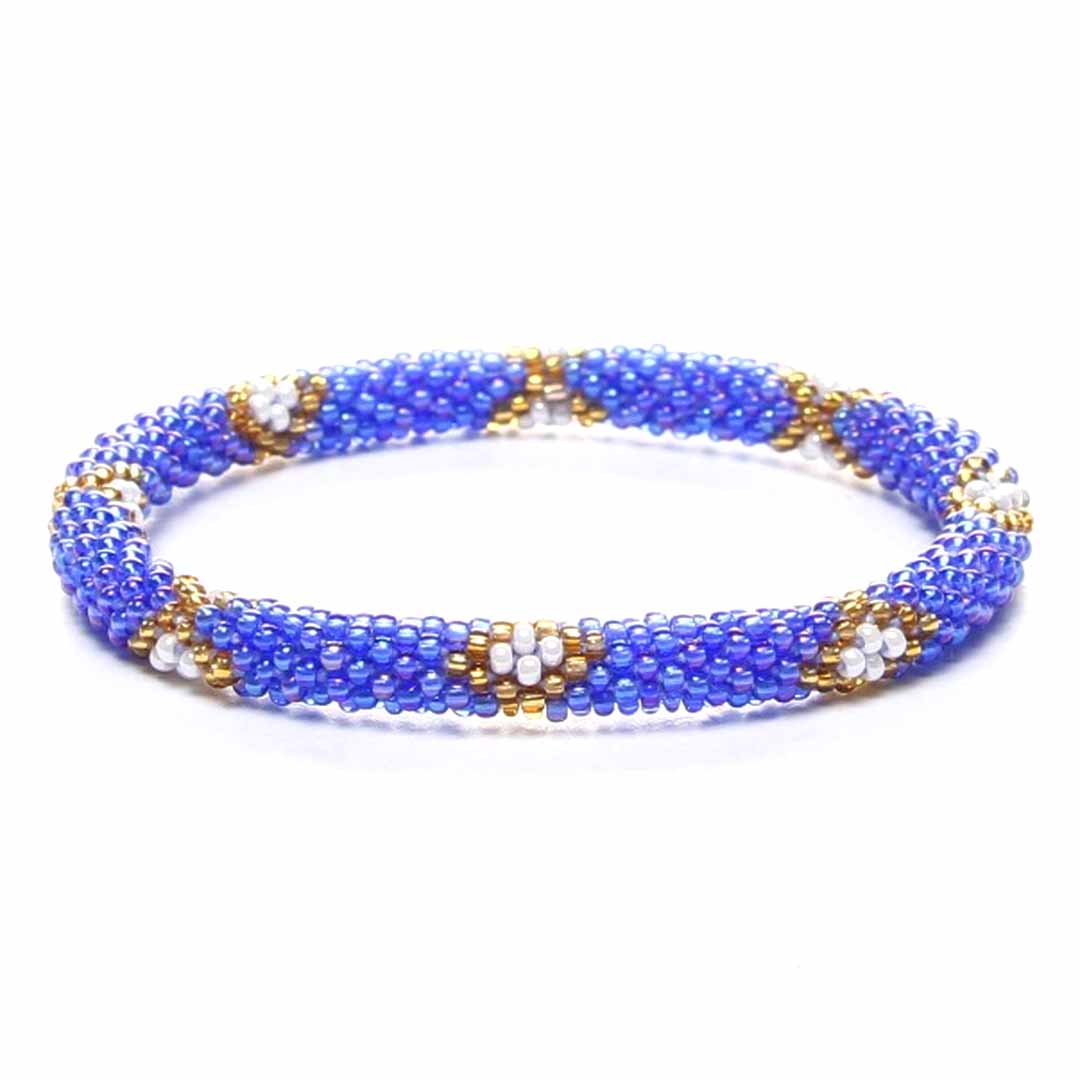 Iridescent Royal Blue & Pearl Diamonds - 7"