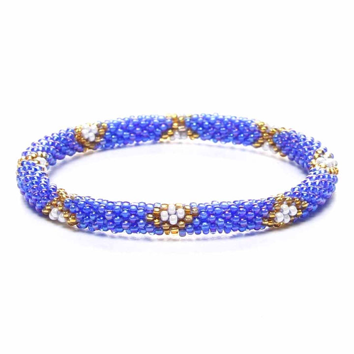 Iridescent Royal Blue & Pearl Diamonds - 7"
