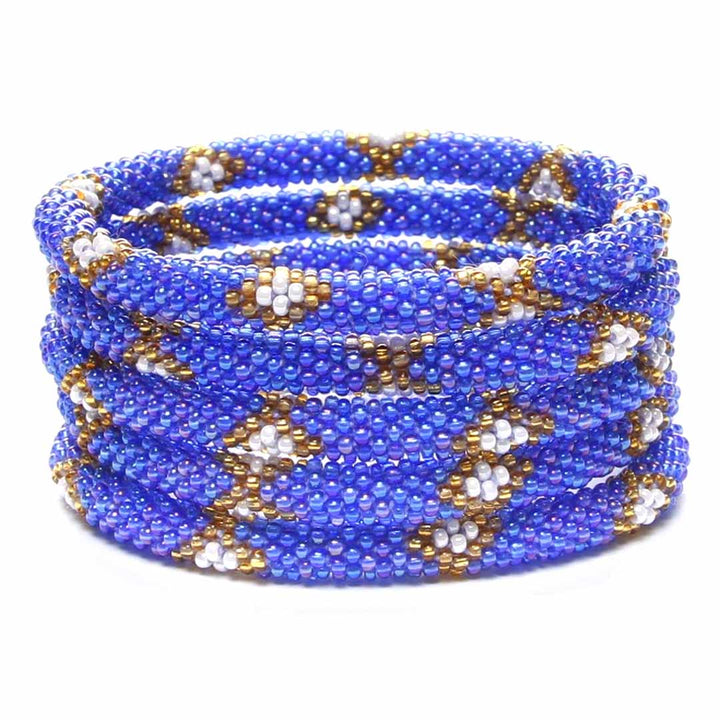 Iridescent Royal Blue & Pearl Diamonds - 7"