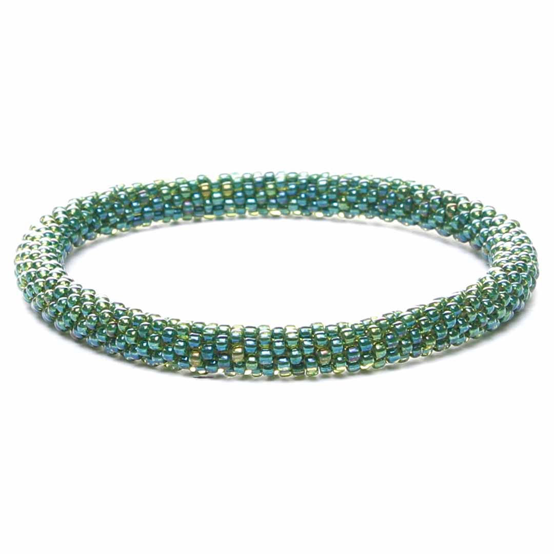 Iridescent Sea Green Beaded Bracelet-1