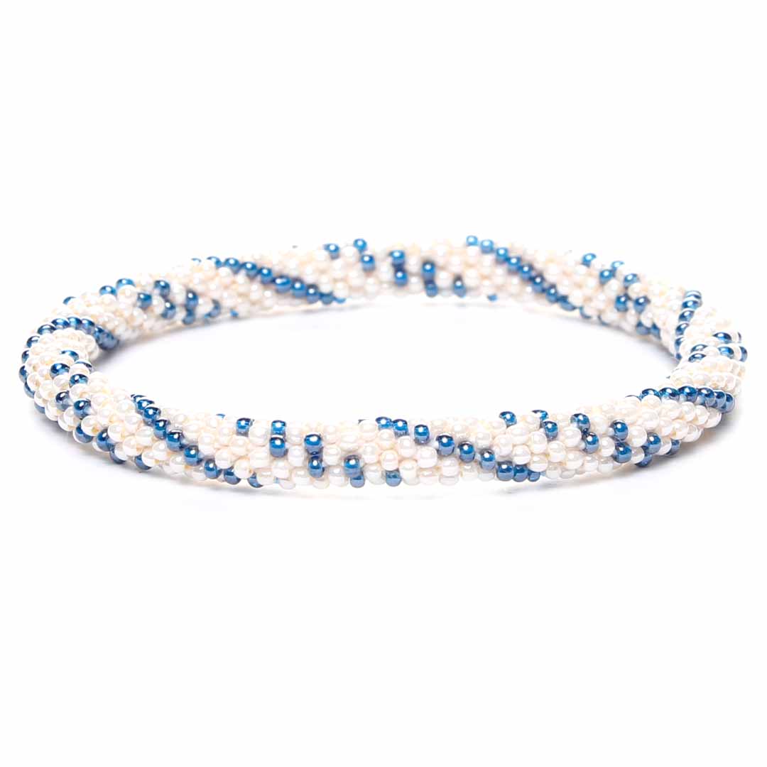 Ivory Denim Beaded Bracelet-1