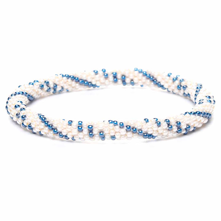 Ivory Denim Beaded Bracelet-1