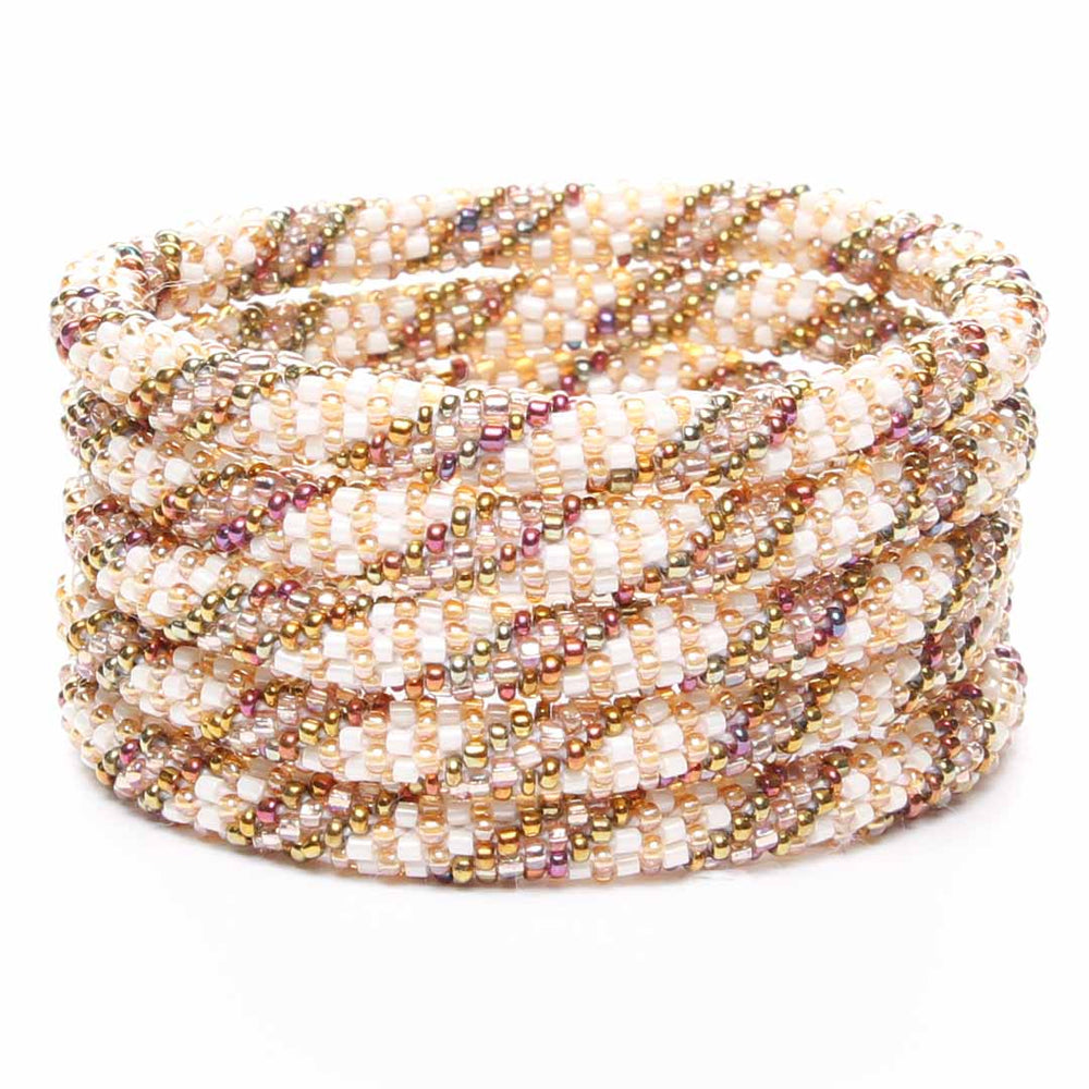 Ivory Sunrise Twist Beaded Bracelet-1 STack
