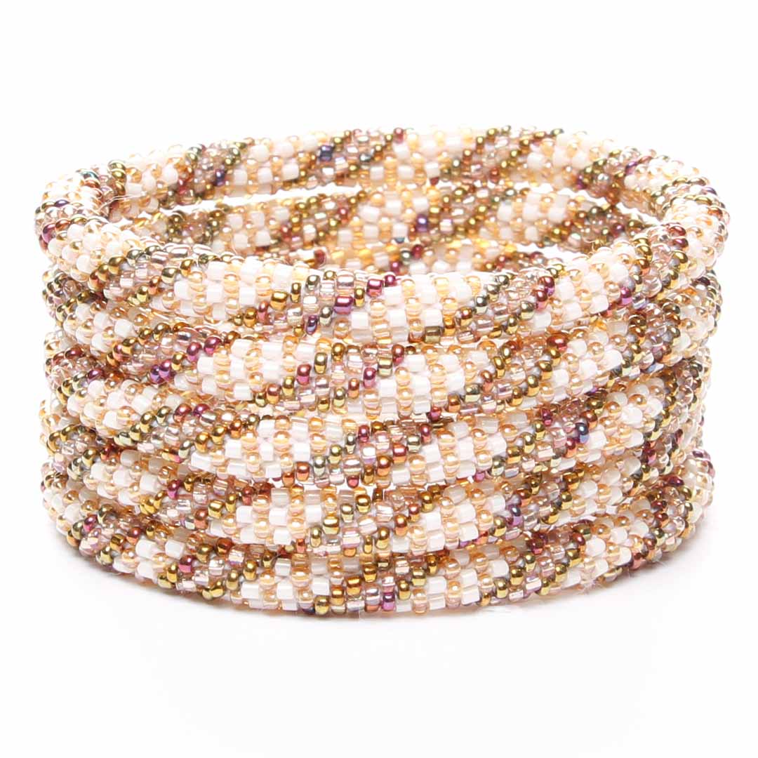 Ivory Sunrise Twist Beaded Bracelet-1 STack