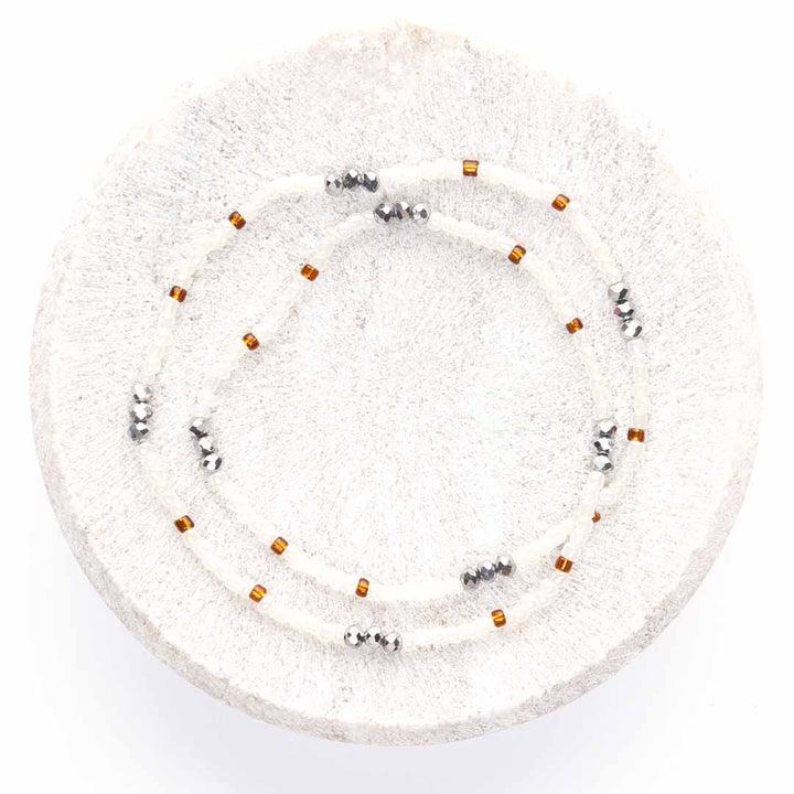 Jamaican Rum Cream Beaded Anklet-1