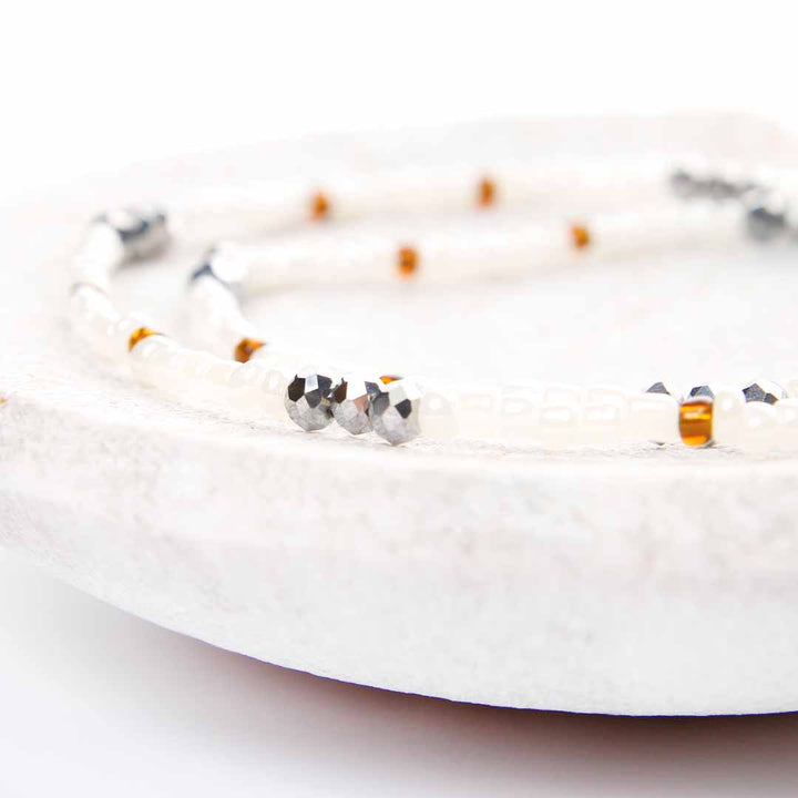 Jamaican Rum Cream Beaded Anklet-3