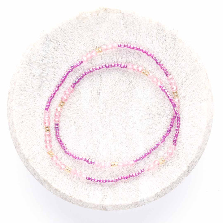 Lavender Blush Beaded Anklet-1