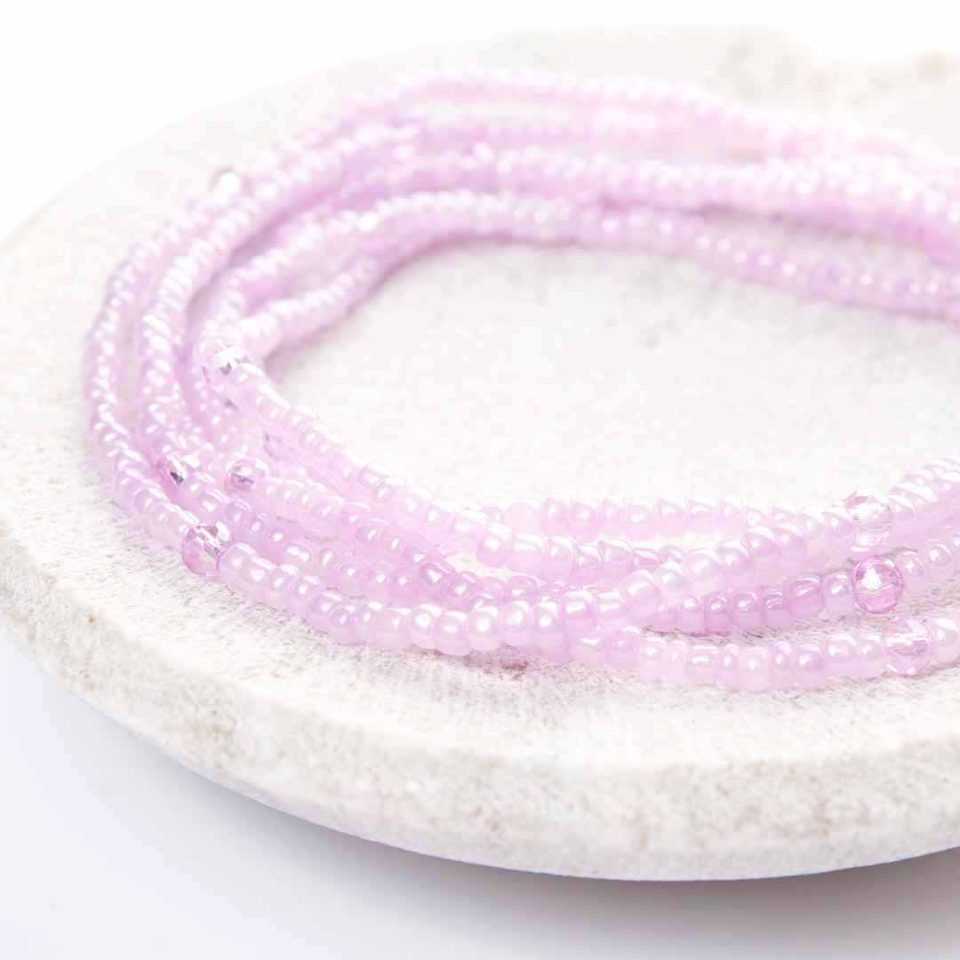 Lavender Pearl Beaded Ankle Bracelet - Handmade Artisan Jewelry - Stack - Cana Capri