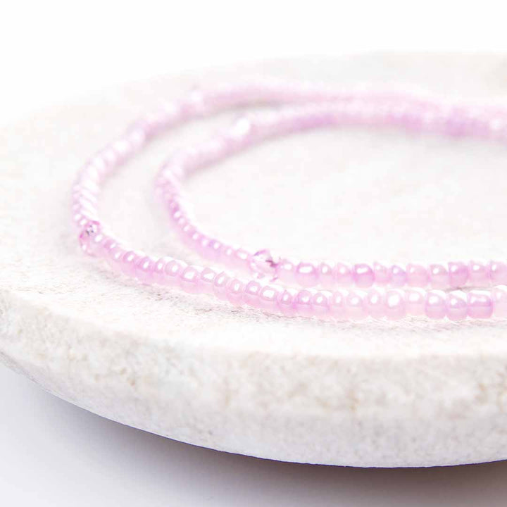 Lavender Pearl Beaded Anklet-2