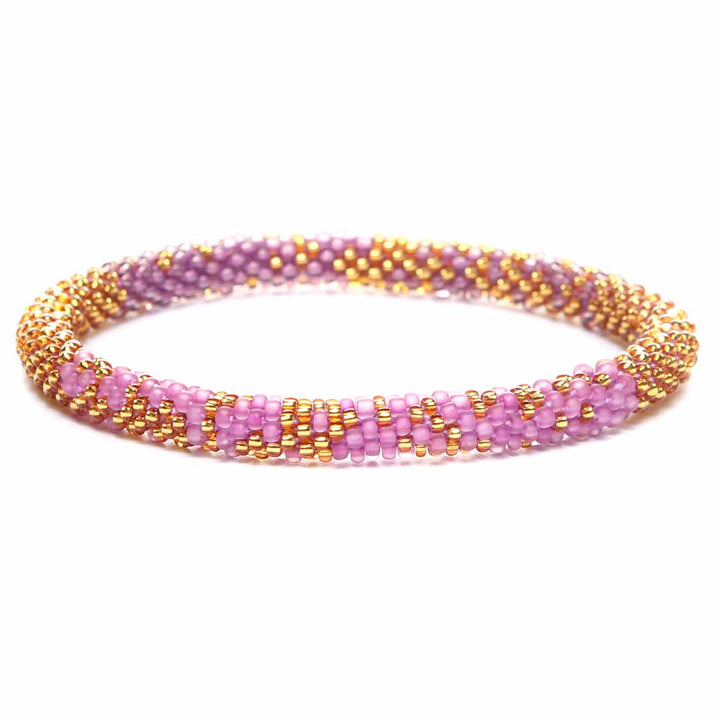 Lavender Sorbet Shimmer Bracelet - Seed Bead Jewelry Close Up - Cana Capri