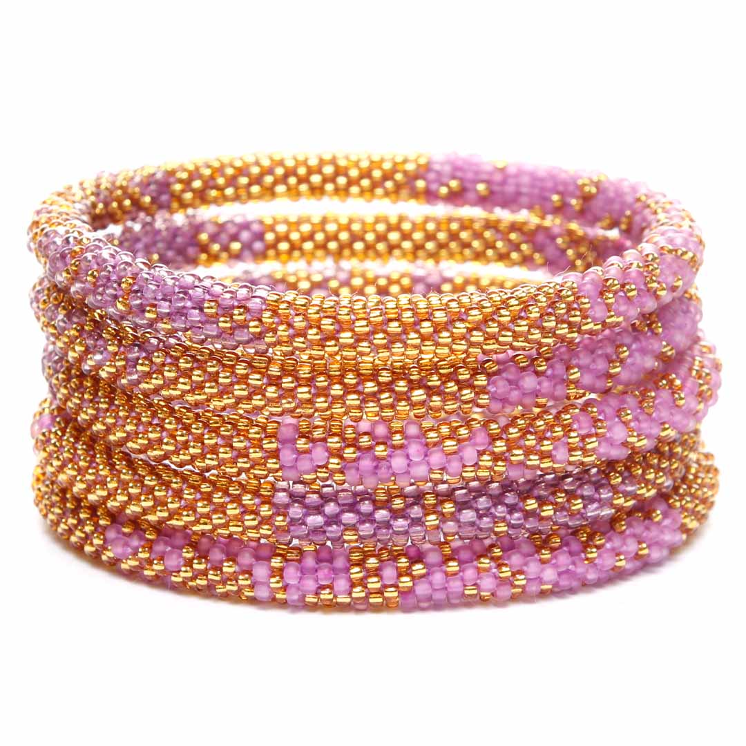 Lavender Sorbet Shimmer Bracelet - Seed Bead Jewelry Stack - Cana Capri