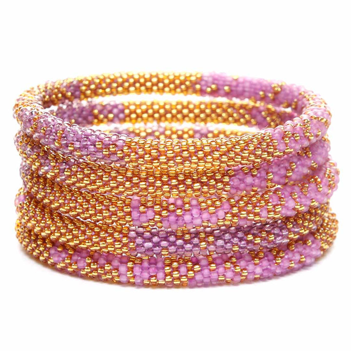 Lavender Sorbet Shimmer Bracelet - Seed Bead Jewelry Stack - Cana Capri