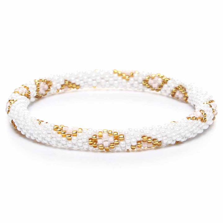 Light Pink & Pearl Diamonds Beaded Bracelet