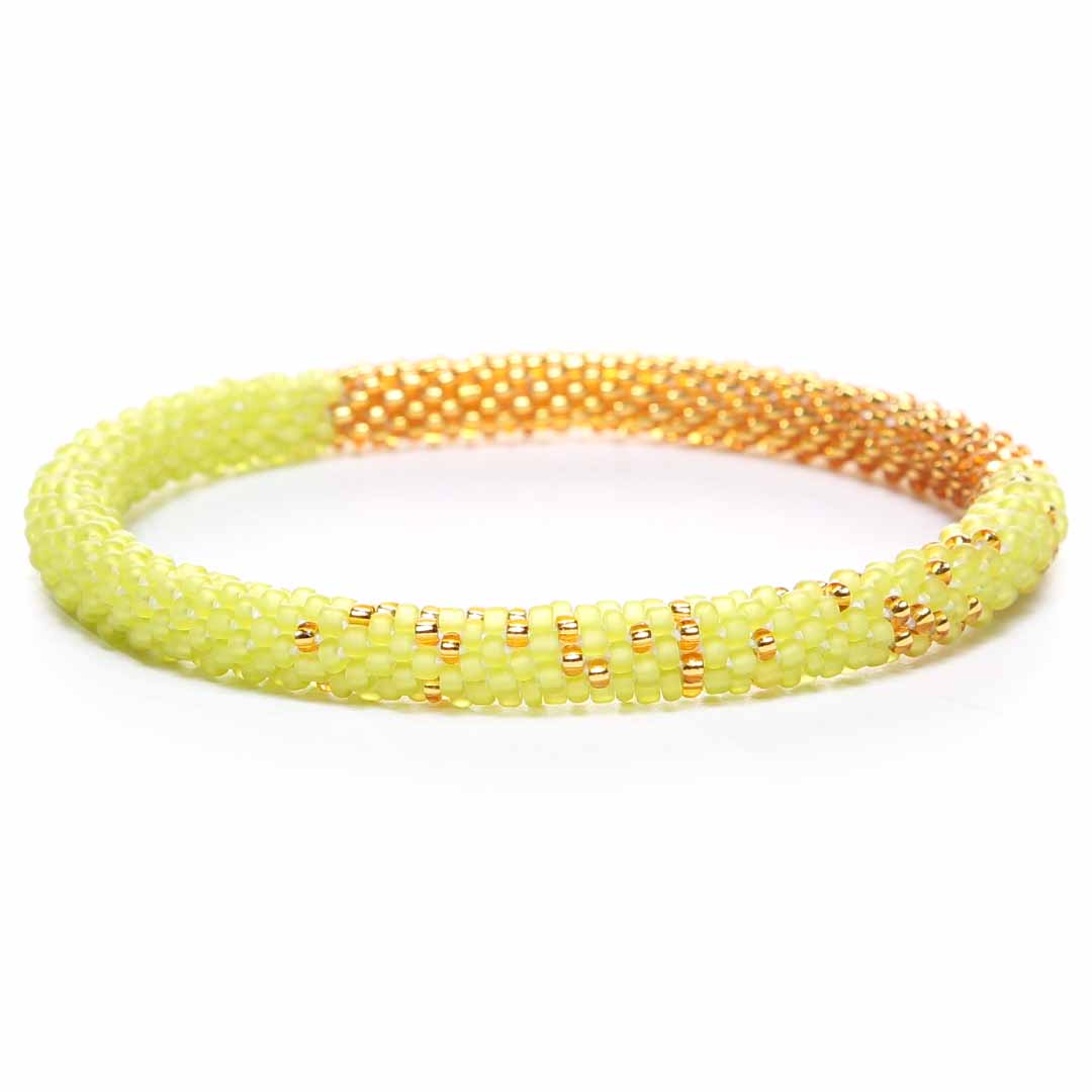 Lime Sorbet Gold Bracelet - Seed Bead Jewelry Front - Cana Capri