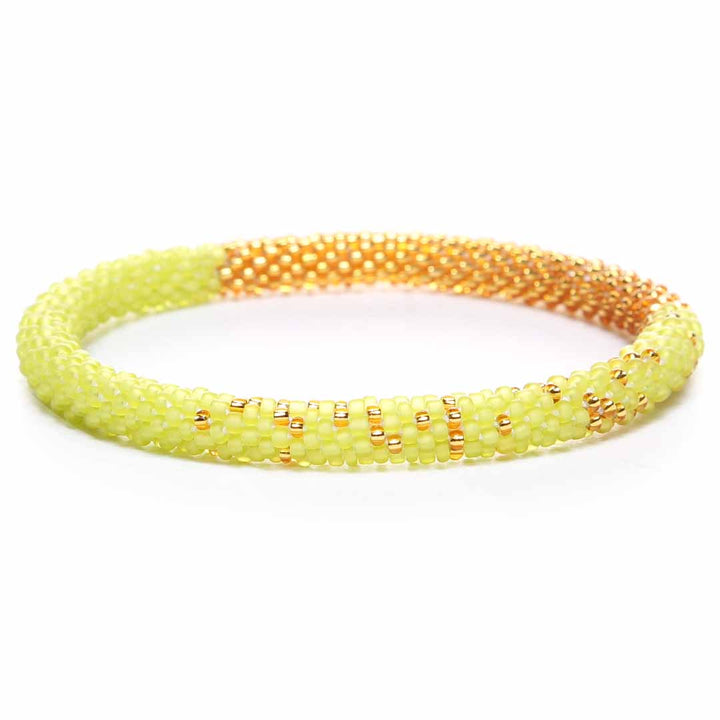 Lime Sorbet Gold Bracelet - Seed Bead Jewelry Front - Cana Capri