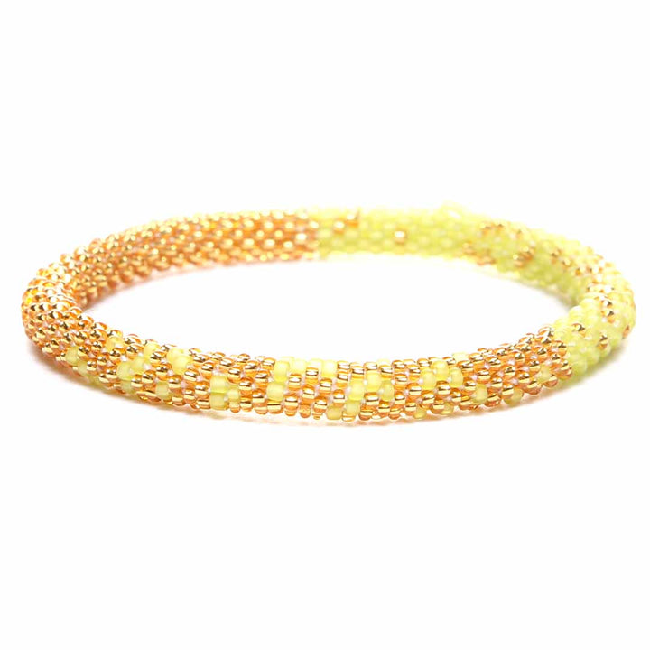 Lime Sorbet Gold Bracelet - Seed Bead Jewelry Close Up - Cana Capri