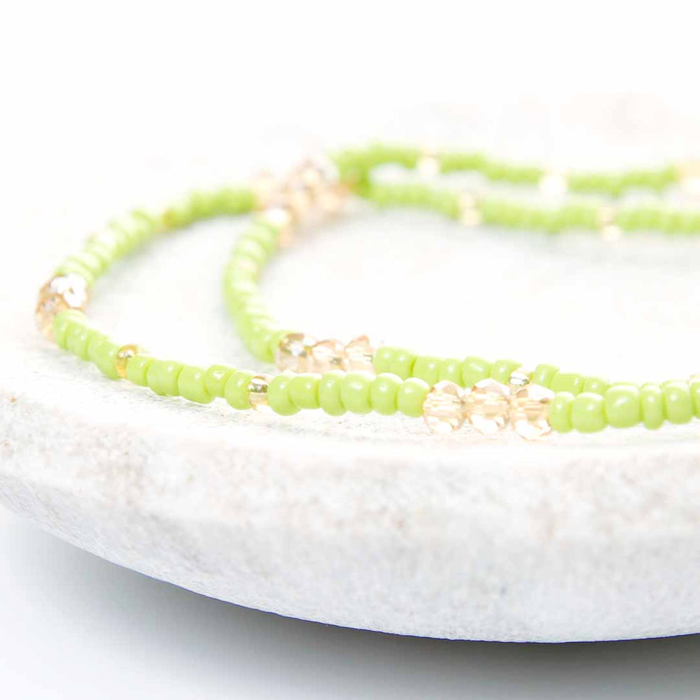 Lime Spritzer Beaded Anklet-1