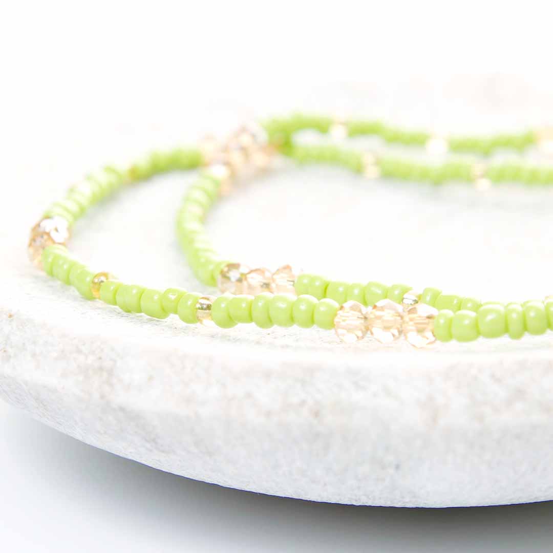 Lime Spritzer Beaded Anklet-1