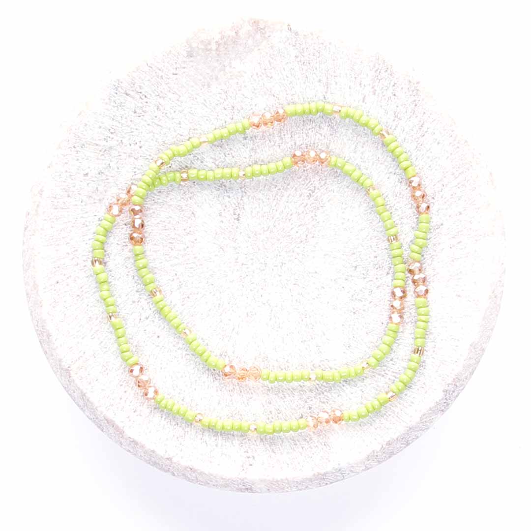 Lime Spritzer Beaded Anklet-2