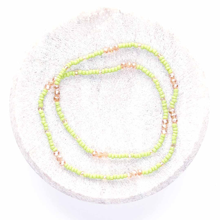 Lime Spritzer Beaded Anklet-2