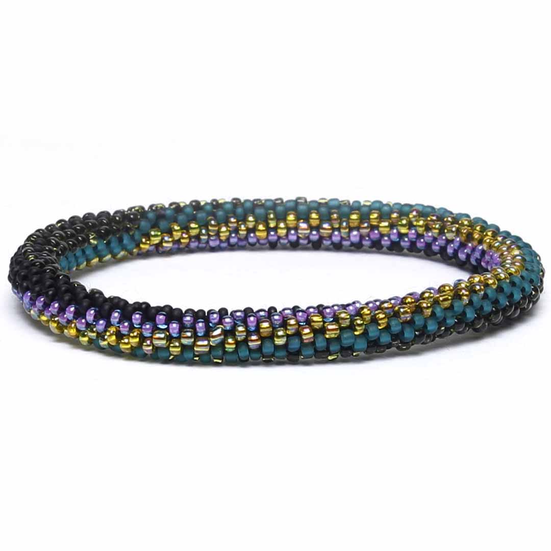 Mardi Gras Twist Beaded Bracelet