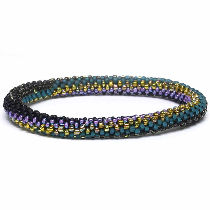 Mardi Gras Twist Beaded Bracelet