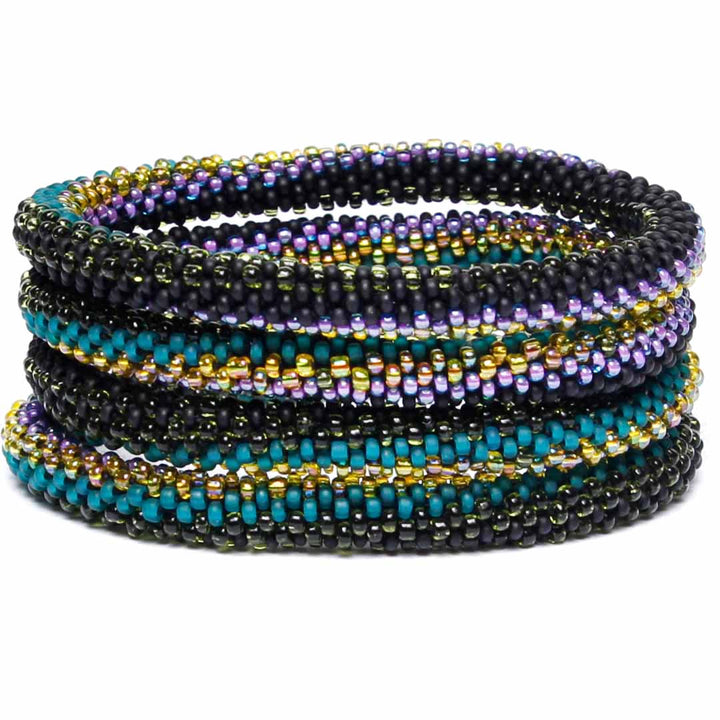 Mardi Gras Twist Beaded Bracelet-2