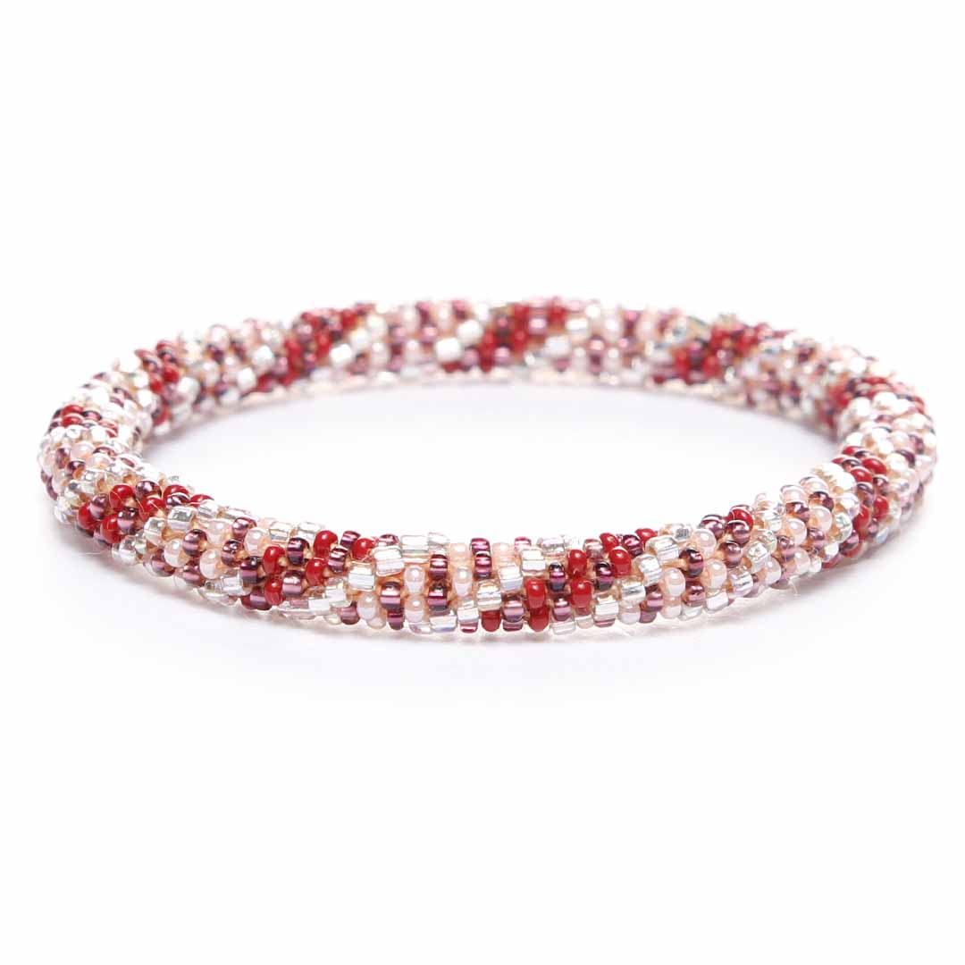 Merlot Blush Twist Bracelet - Seed Bead Jewelry Front - Cana Capri