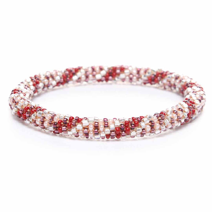 Merlot Blush Twist Bracelet - Seed Bead Jewelry Front - Cana Capri