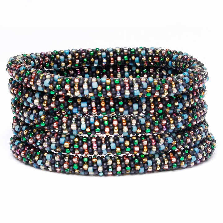Midnight Kaleidoscope Stripe Beaded Bracelet