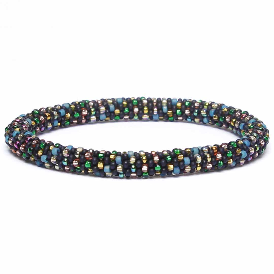 Midnight Kaleidoscope Stripe Beaded Bracelet-1