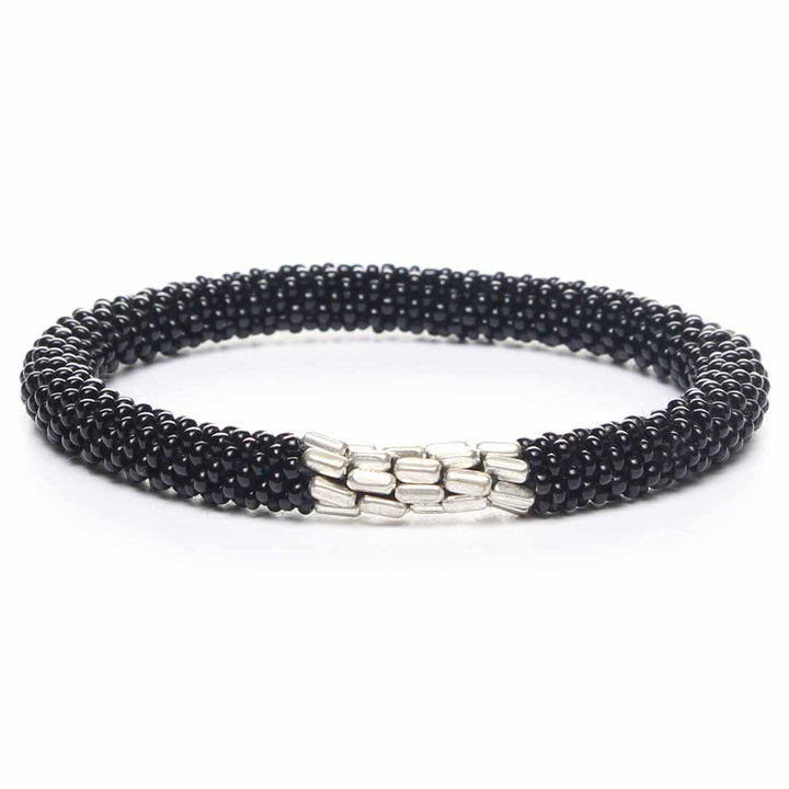 Mod Black & Silver Beaded Bracelet 
