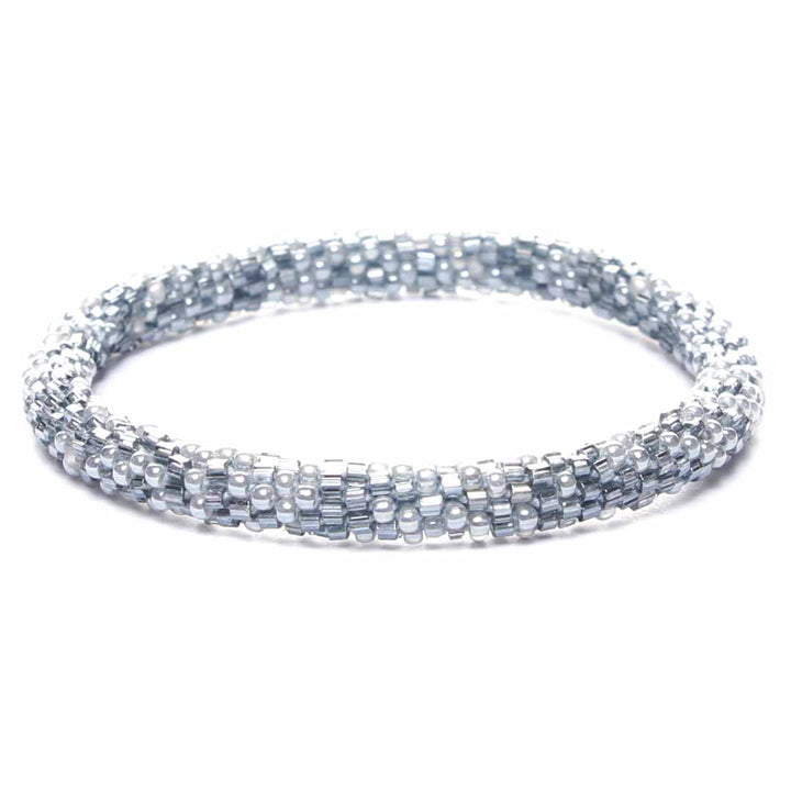 Moonlight Gray Sparkles Beaded Bracelet