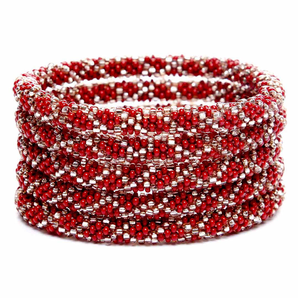 Moonlight Merlot Bracelet - Seed Bead Jewelry Stack - Cana Capri
