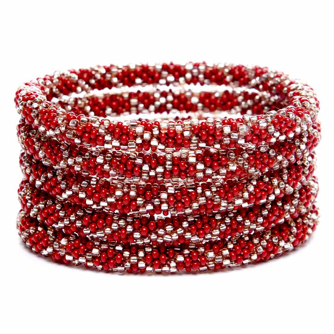 Moonlight Merlot Bracelet - Seed Bead Jewelry Stack - Cana Capri