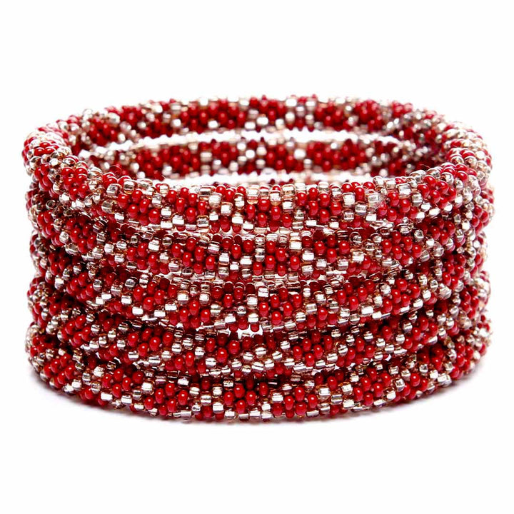 Moonlight Merlot Bracelet - Seed Bead Jewelry Stack - Cana Capri