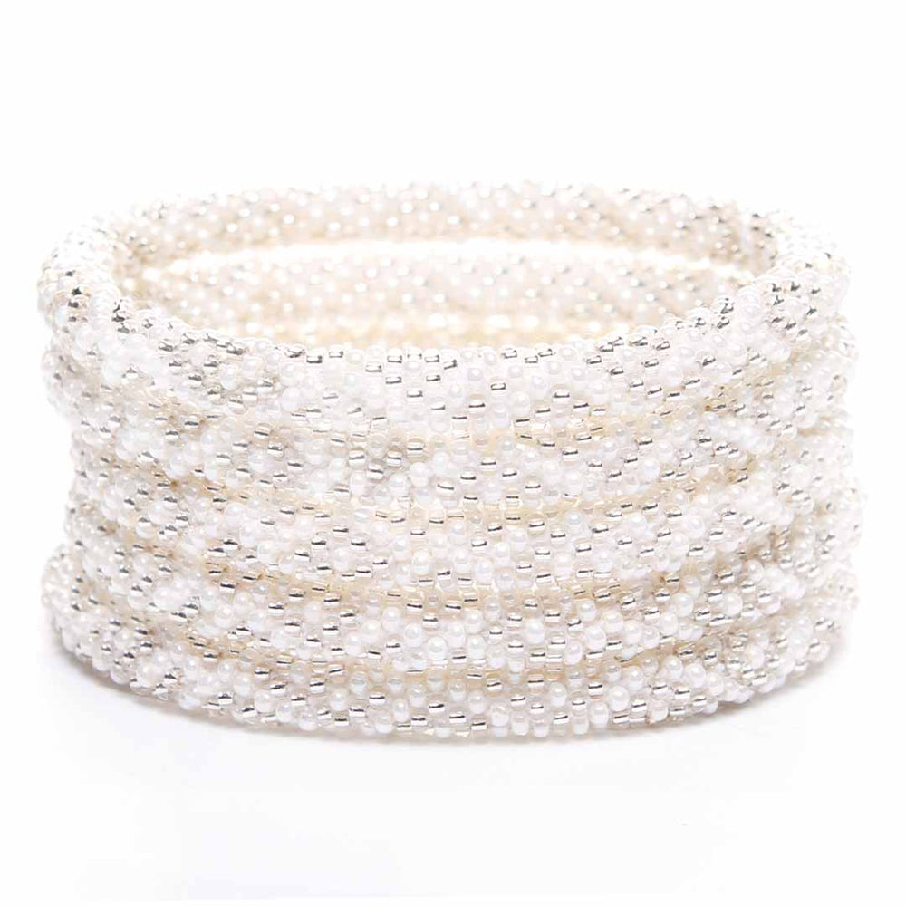 Moonlight Shell Bracelet - Seed Bead Jewelry - Stack