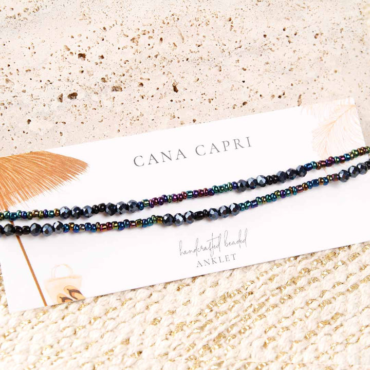 MysticSparklesBeadedAnkleBracelet-HandmadeArtisanJewelry-Packaging-CanaCapri