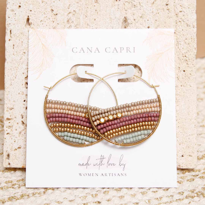 Ombre Dawn Beaded Hoop Earrings - Handmade Artisan Jewelry-Packaging