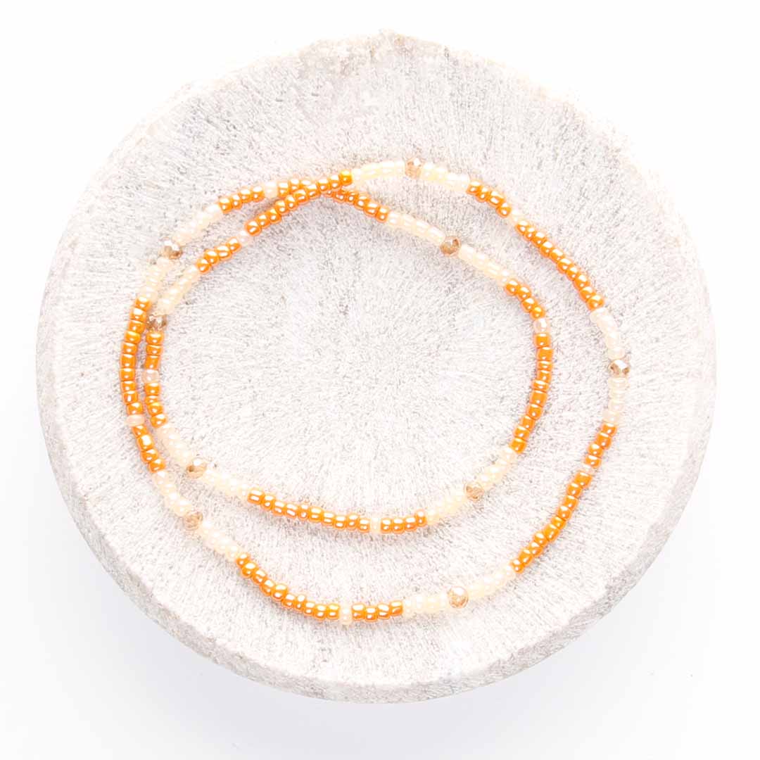 Papaya Daiquiri Beaded Anklet-1