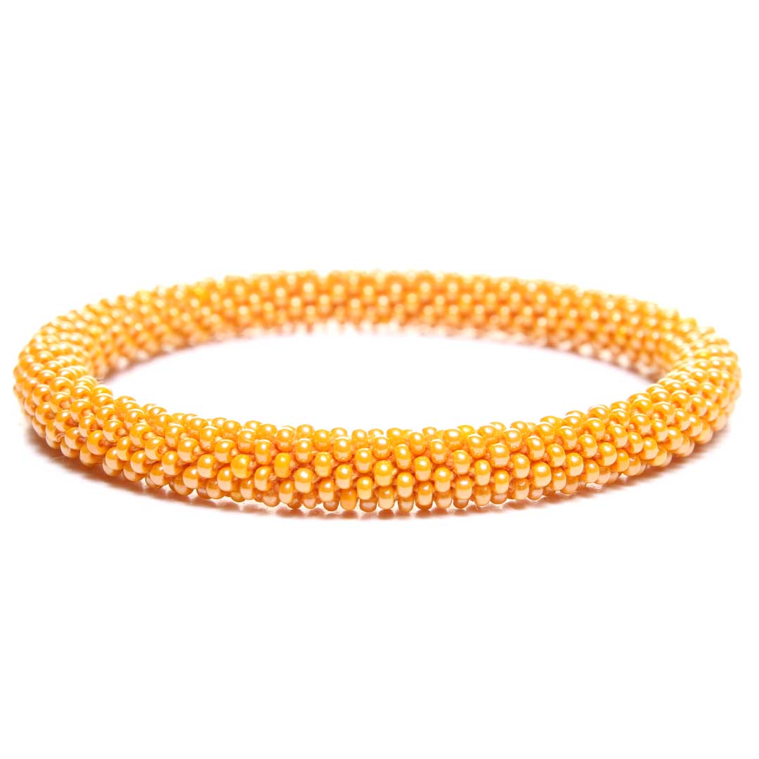 Papaya Gloss Beaded Bracelet