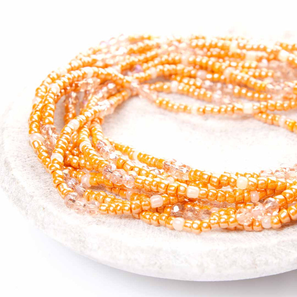 Papaya Spritzer Beaded Anklet-2