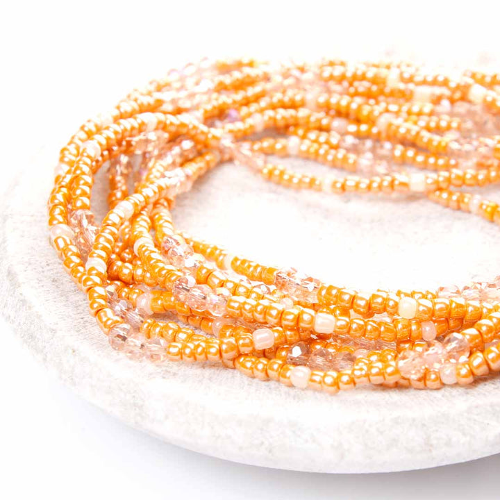 Papaya Spritzer Beaded Anklet-2