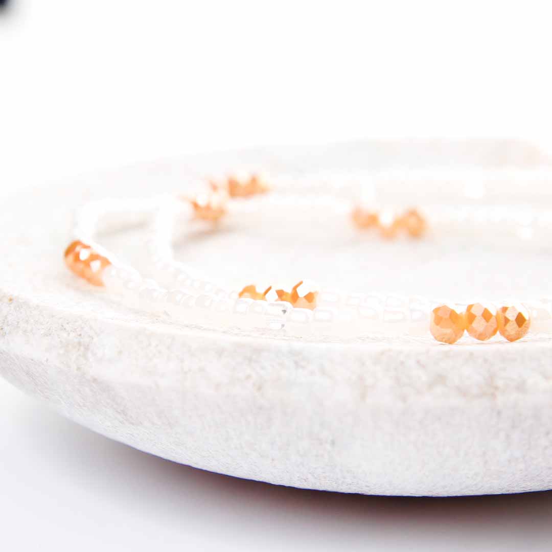 Peach Colada Beaded Anklet-1