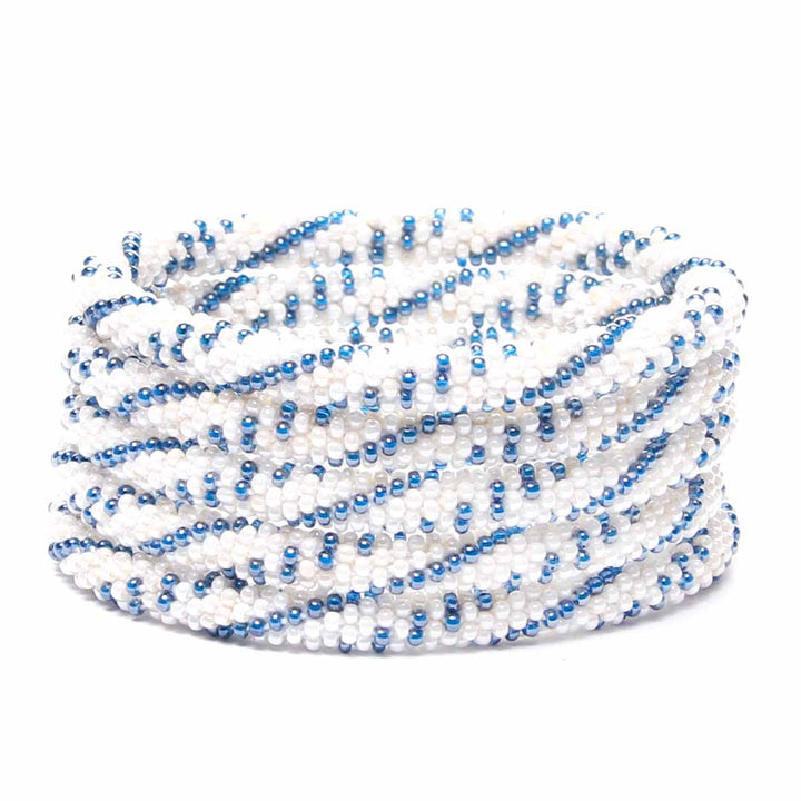 Pearl Denim Beaded Bracelet-1 Stack