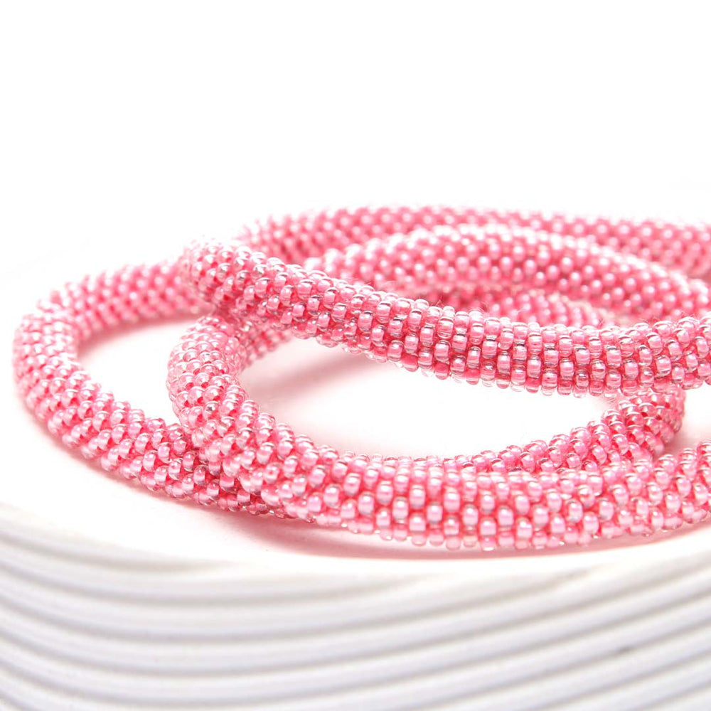 Pink Berry Gloss Beaded Bracelet-Side